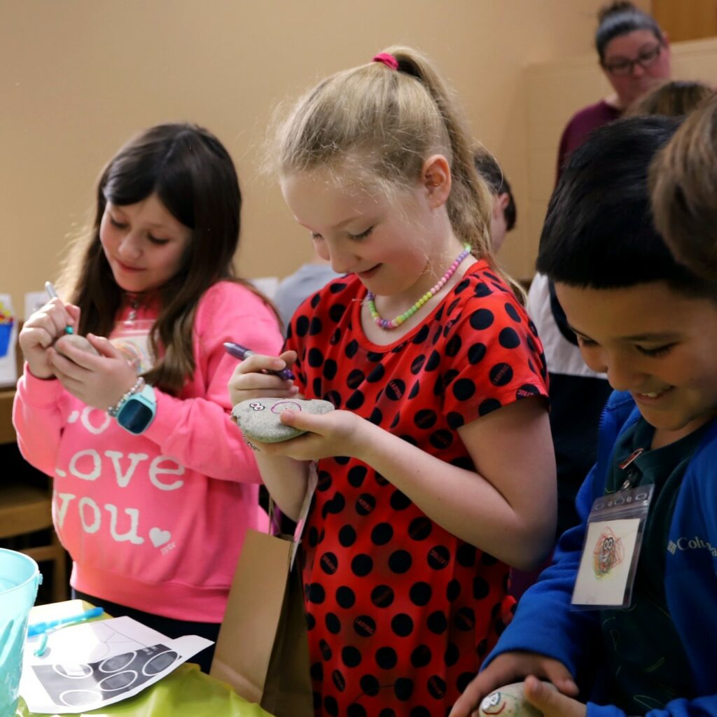 Sand Springs Education Foundation - Elementary Students creating rock art