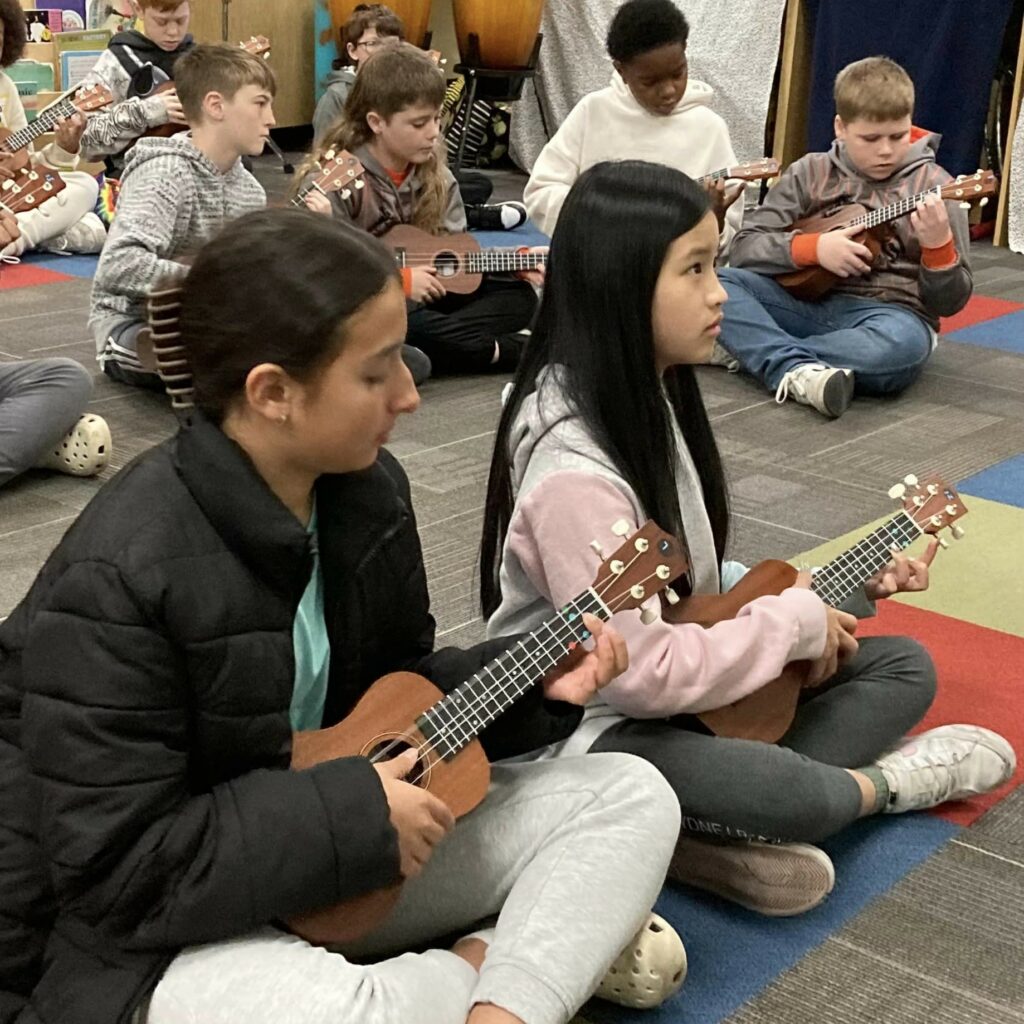 Sand Springs Education Foundation - Elementary Students using Ukuleles