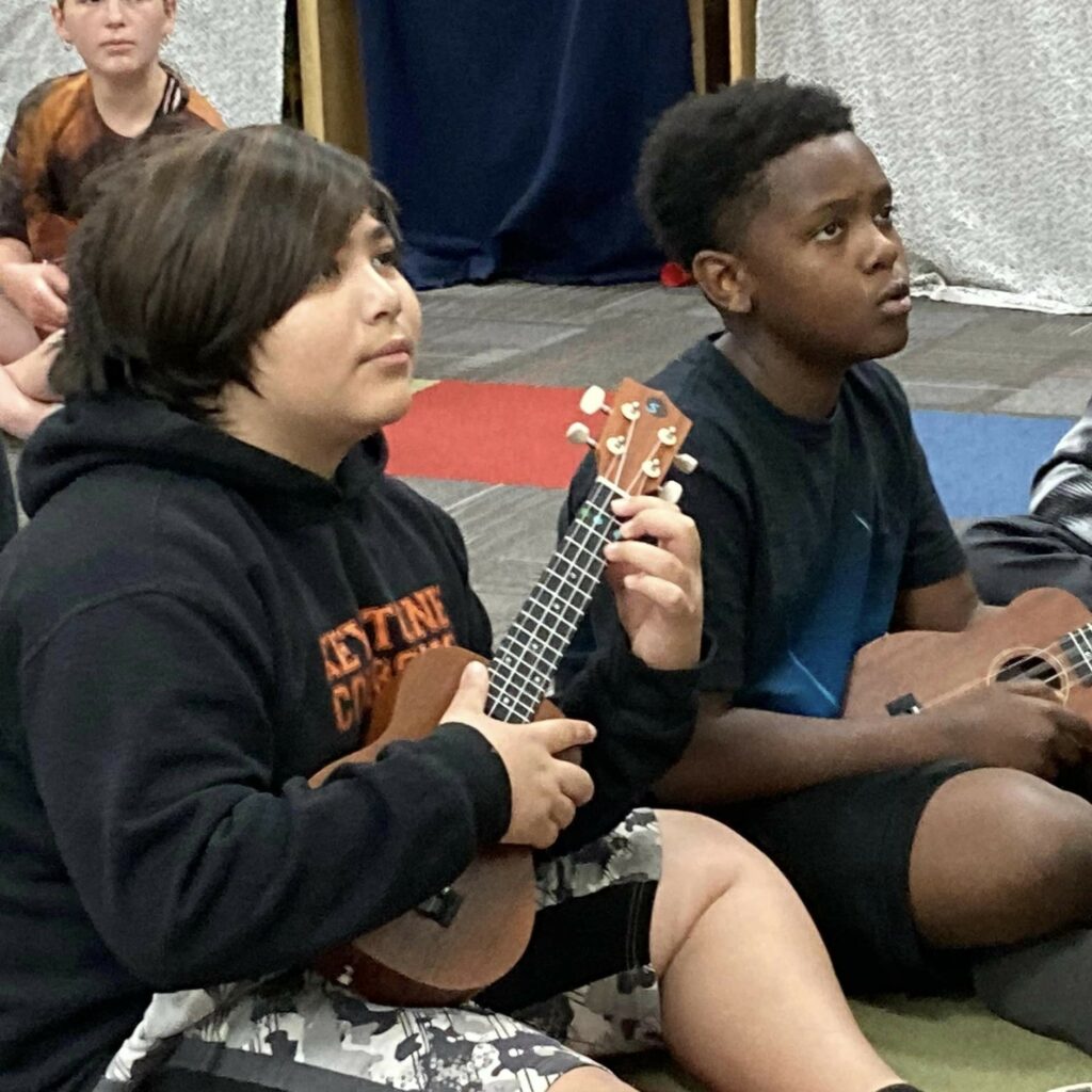 Sand Springs Education Foundation - Elementary Students Holding Soprano Ukuleles